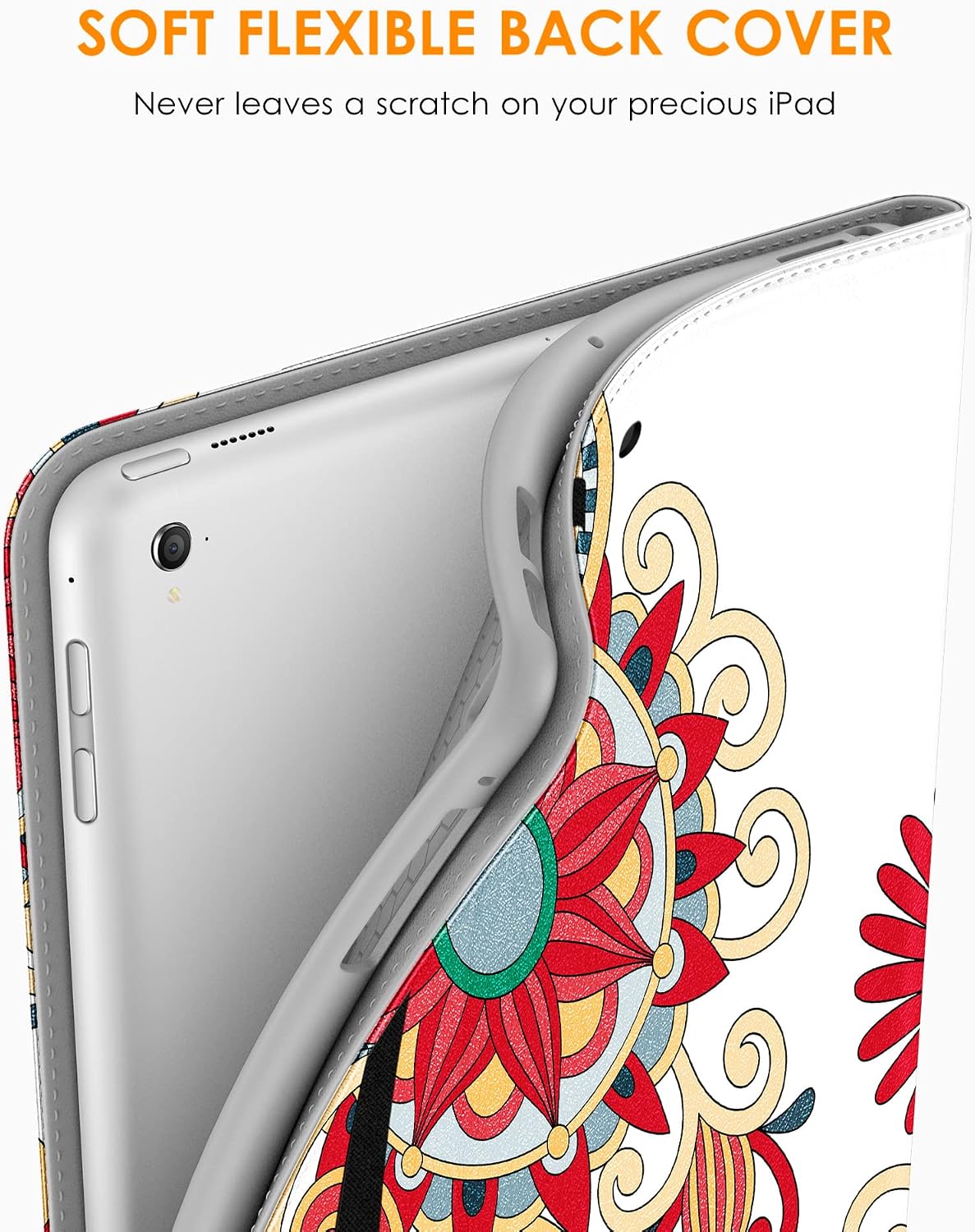 DTTO New iPad 9.7 Inch 5th/6th Generation 2018/2017 Case with Apple Pencil Holder, Premium Leather Folio Stand Cover Case for Apple iPad 9.7 inch, Also Fit iPad Pro 9.7/Air 2/Air - Mandala Growing