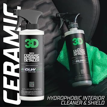 3D SiO2 Interior Detailer, GLW Series | Ultimate Deep Cleaning | Ultra Ceramic Protectant |Safe on Leather, Vinyl, Plastic & More | Removes Dust, Dirt, Grease | DIY Car Detailing | 16 oz