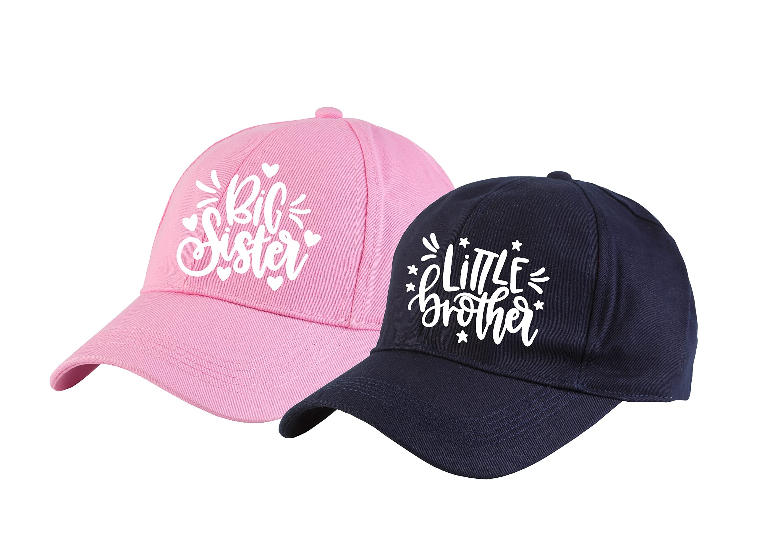 aica AICABig Sister & Little Brother Cotton Cap – Pink & Blue Color, Adjustable Strap, Free Size-picture-28