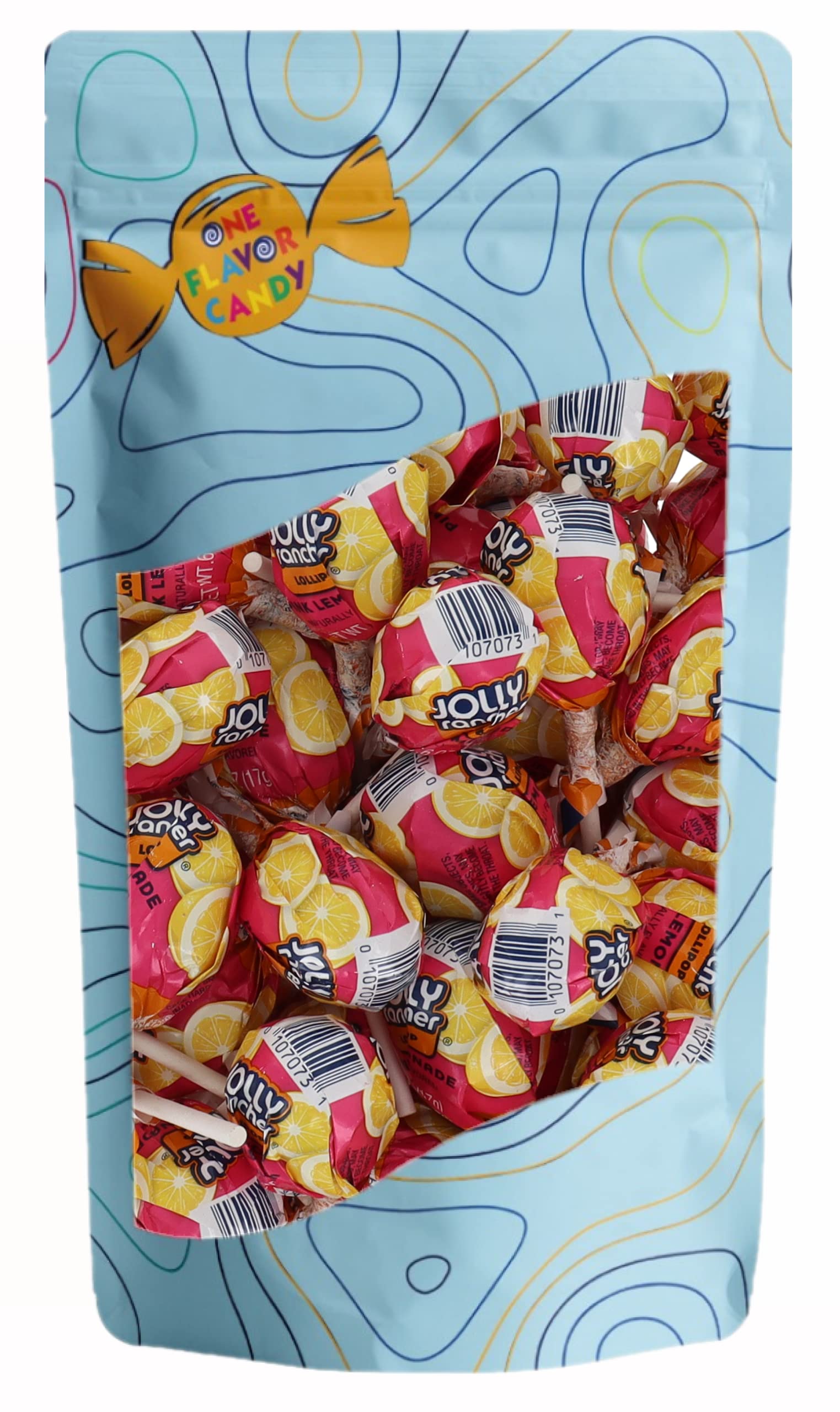 One Flavor Candy Jollies Ranchers Lollipop Lolli Pops Bulk in Resealable Bag (Pink Lemonade, Pack of 20)