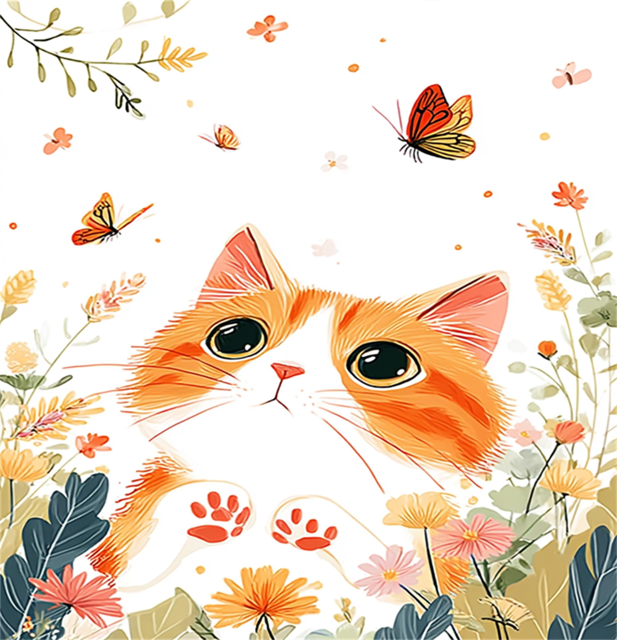 Xiangxujia DIY Paint by Number for Adults,Painting by Number Kits on Canvas,Color by Numbers for Adult Beginner,Gifts Decor for Home Wall Room (cat)