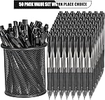 deegtran Pens Bulk, 50 Pack No Bleed Black Ink Click Pens with Soft Grip, Wholesale Retractable Ballpoint Pens for Office School, Medium Point Smooth 1.0MM