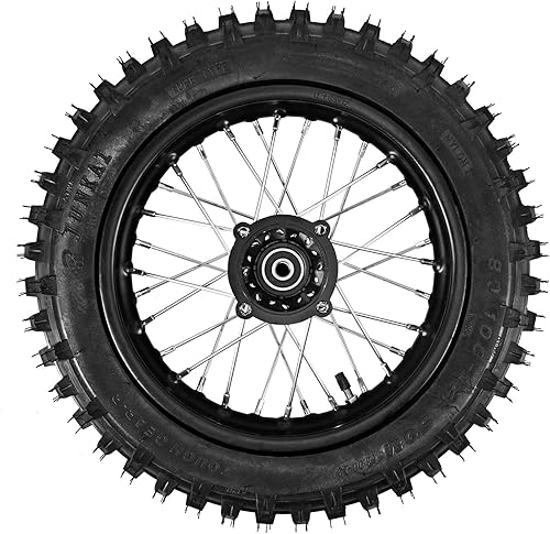 80100-12 Llanta de freno de disco de neumático trasero con rodamientos de 0.472 in para Pit Pro Dirt Bike (80100-12 (rodamiento de 0.472 in)