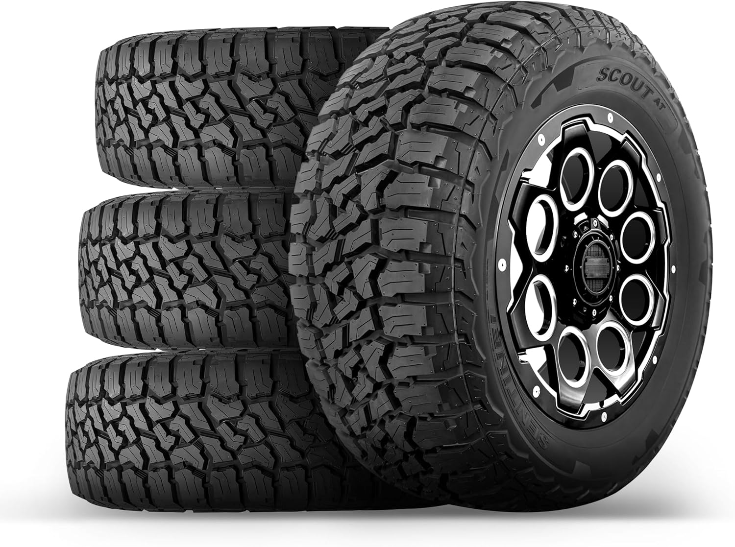 Set of 4 (FOUR) Sentinel SCOUT AT All Terrain SUV Tire – 245/65R17 107T (Includes Road Hazard Warranty) –245/65/17 Tire Only