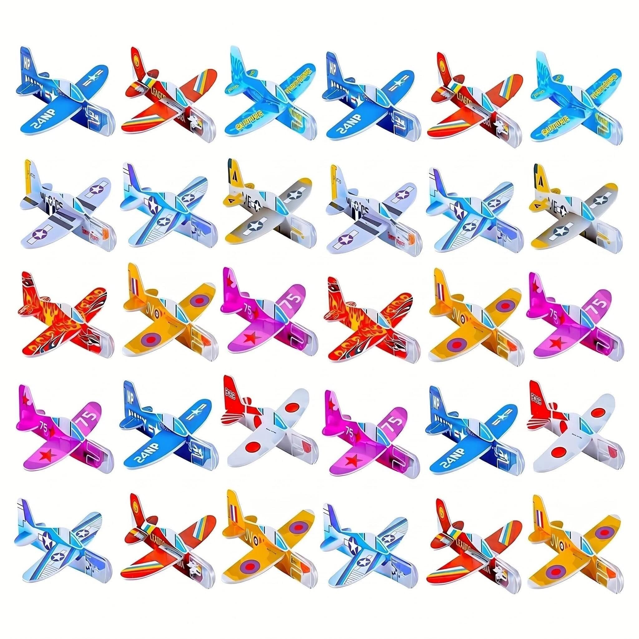 30 Pcs Foam Glider Planes for Kids Airplane Aeroplane Toys for Outdoor Fun Hand Throwing Flying Gliders for Birthday Party Favors Classroom Rewards Family Sports Games