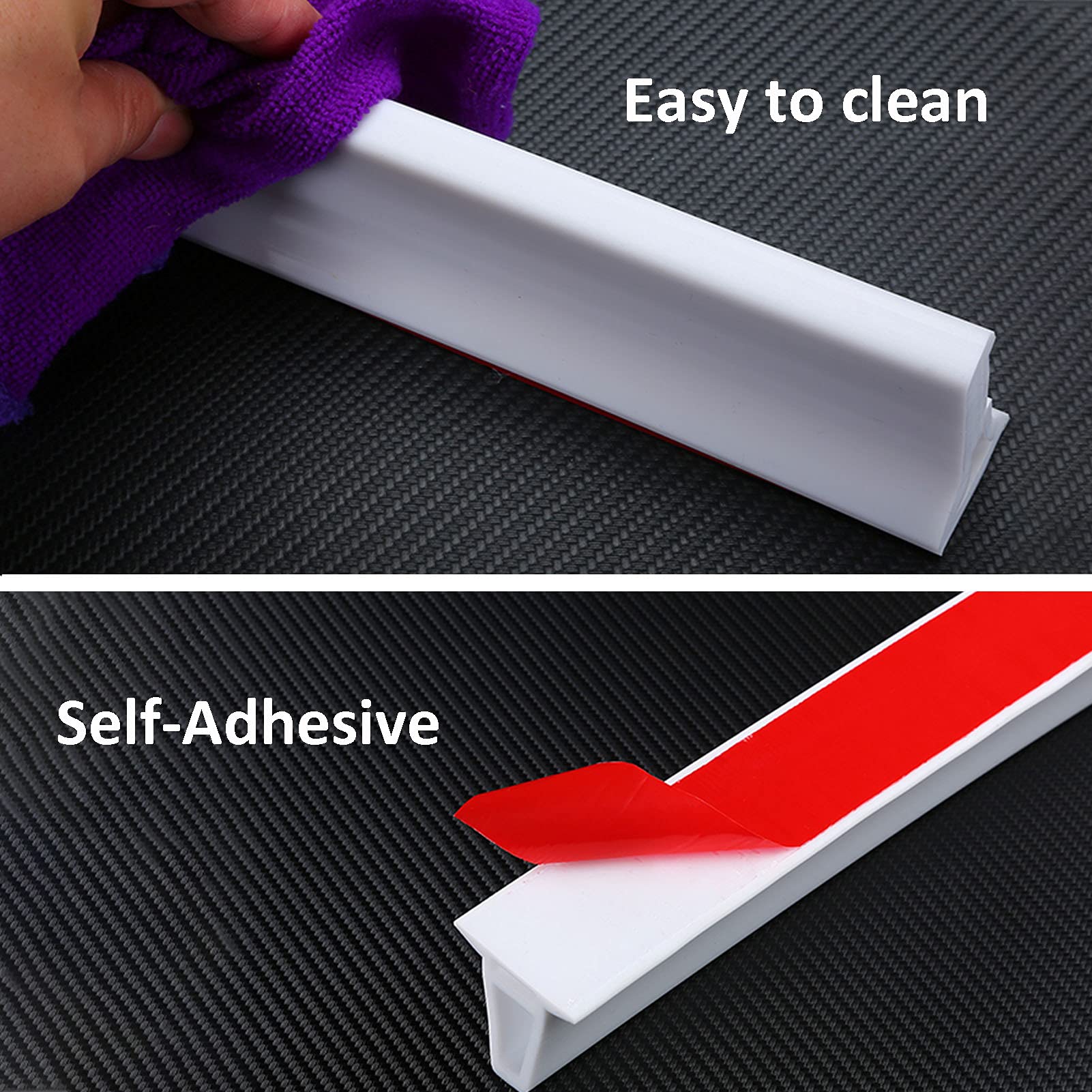 Collapsible Shower Threshold Water Dam Barrier Cotton Waterproof Self-Adhesive Strip 27.56 × 55.12 in from Bath Mats - price 28.44