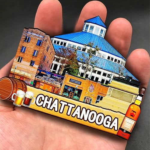 Miniatura 4 de Imán de madera de Chattanooga para nevera de Estados Unidos, imanes 3D, recuerdos coleccionables, decoraciones artesanales hechas a mano
