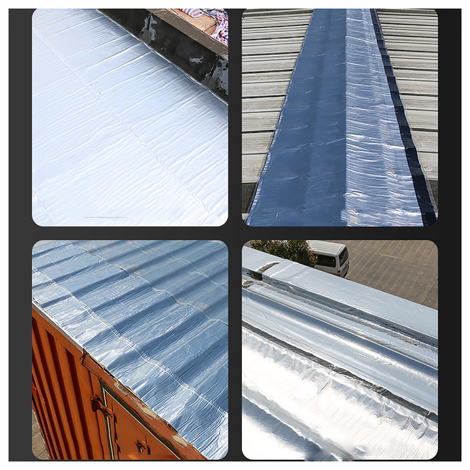 Cinta de aluminio for reparación de techos, cinta selladora de asfalto, revestimiento de techos, impermeabilización, aislamiento térmico(W30CMXL5M)