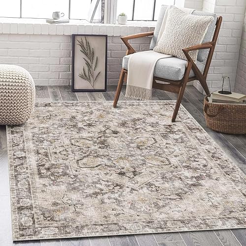 Miniatura 55 de Alfombras lavables de 5 x 7 pies para sala de estar, alfombras para dormitorio, alfombras grandes, alfombras de lana sintética ultra suave, alfombra