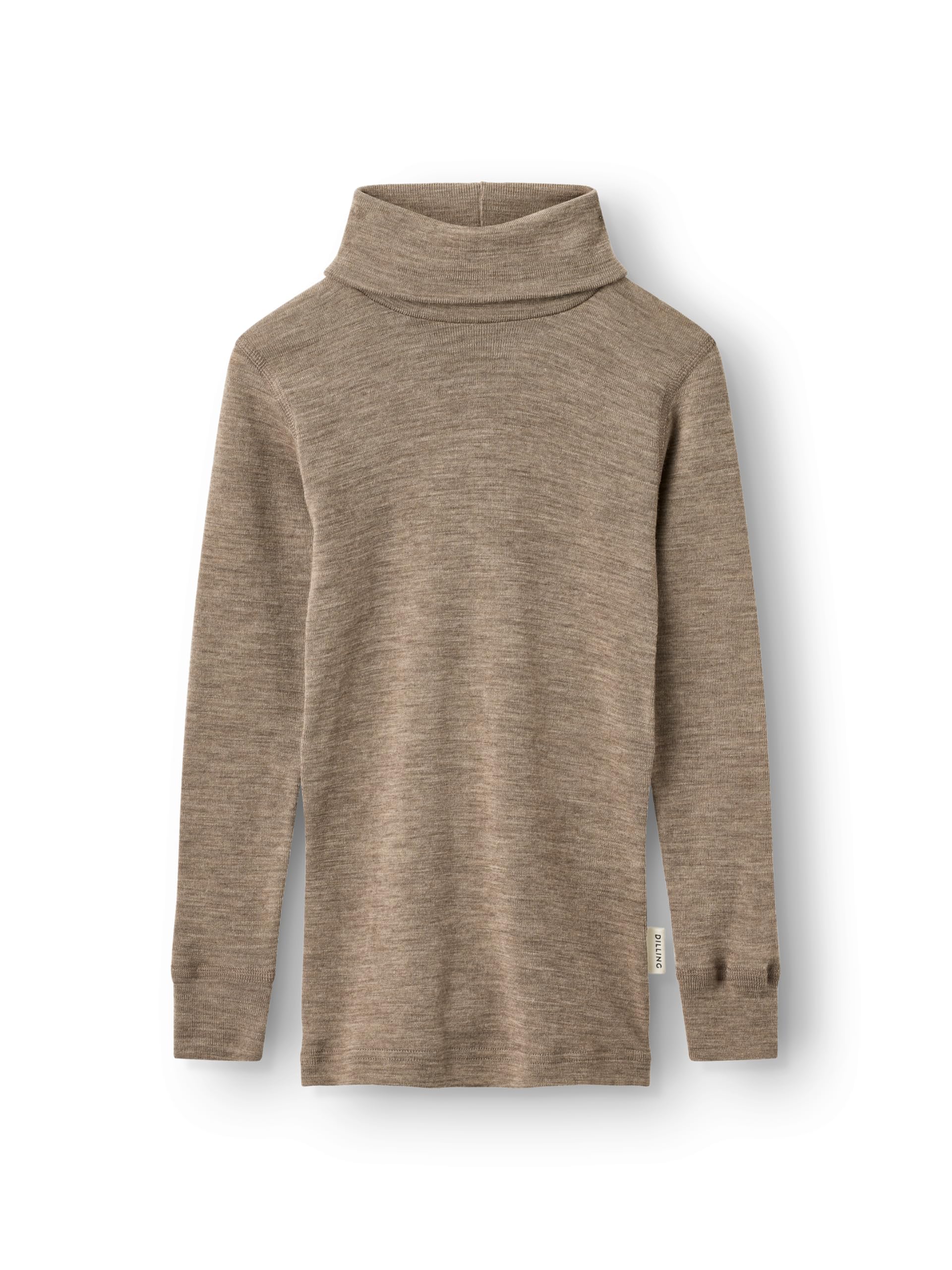 Dilling Brown Mottled Kids Merino Wool Turtleneck Shirt, 122