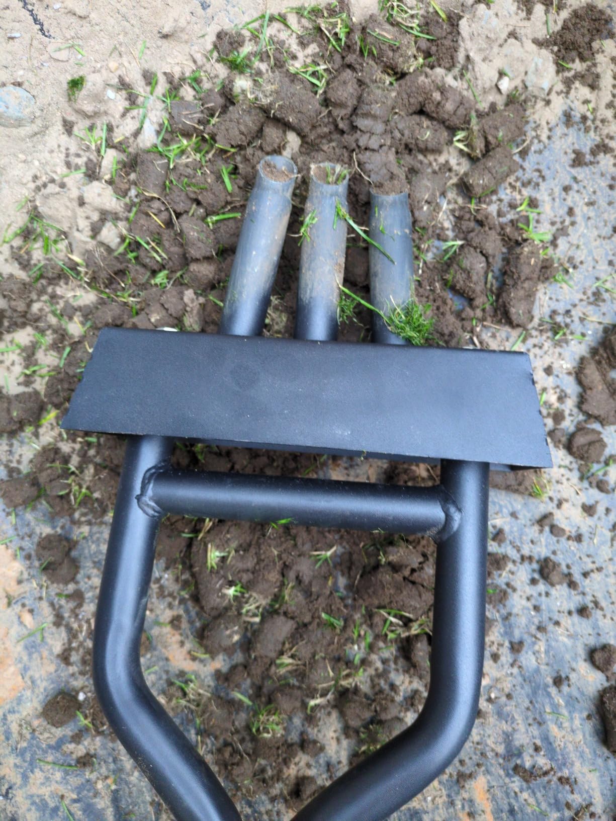MEIIOFS Manual Lawn Aerator Coring, 3 Core with Soil Track Tray Plug ...