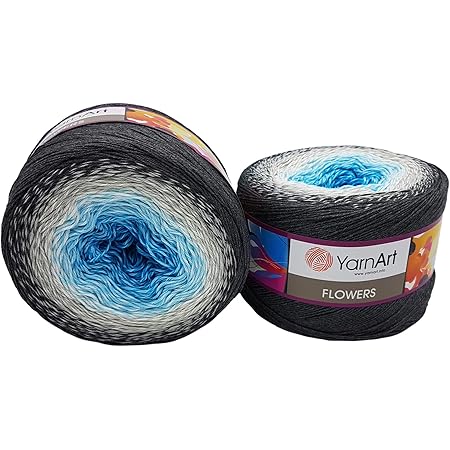 Lana Multicolor YarnArt Batik Hilado YarnArt Flowers Bobbel Batik - Lana Turca De 250g En Degradado De Colores Para Tejer O Crochet - Foto 2