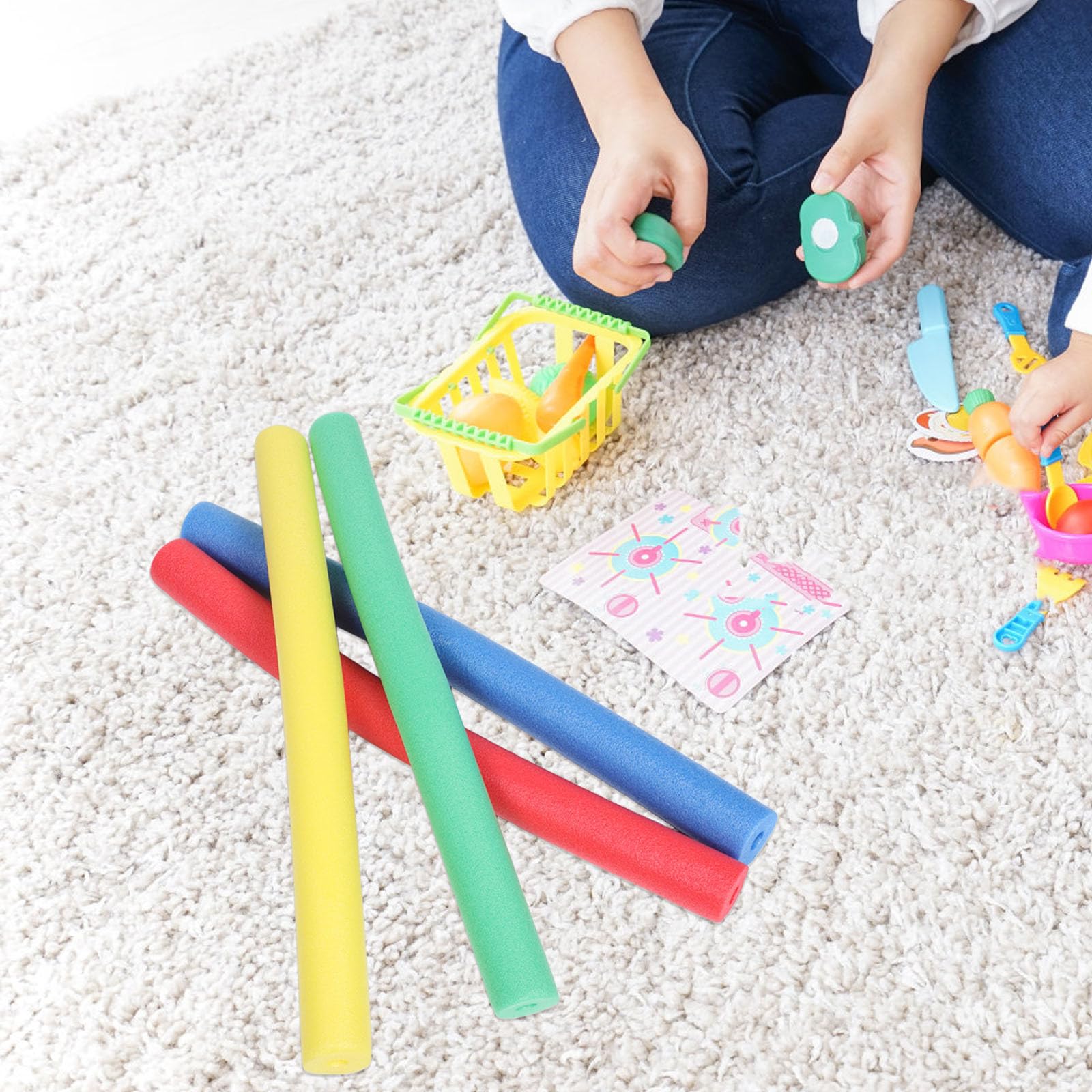 Toddmomy Bastoni in Spugna Leggeri per Giochi All'aperto, Bastoni da Staffetta per Bambini