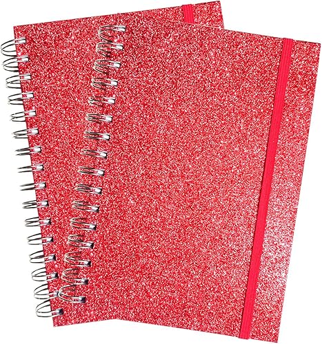 Miniatura 8 de Cuaderno de espiral, cuaderno rosa brillante, paquete de 2 diarios de tapa dura para tomar notas, papel grueso, 180 páginas, 8.2 x 6 pulgadas