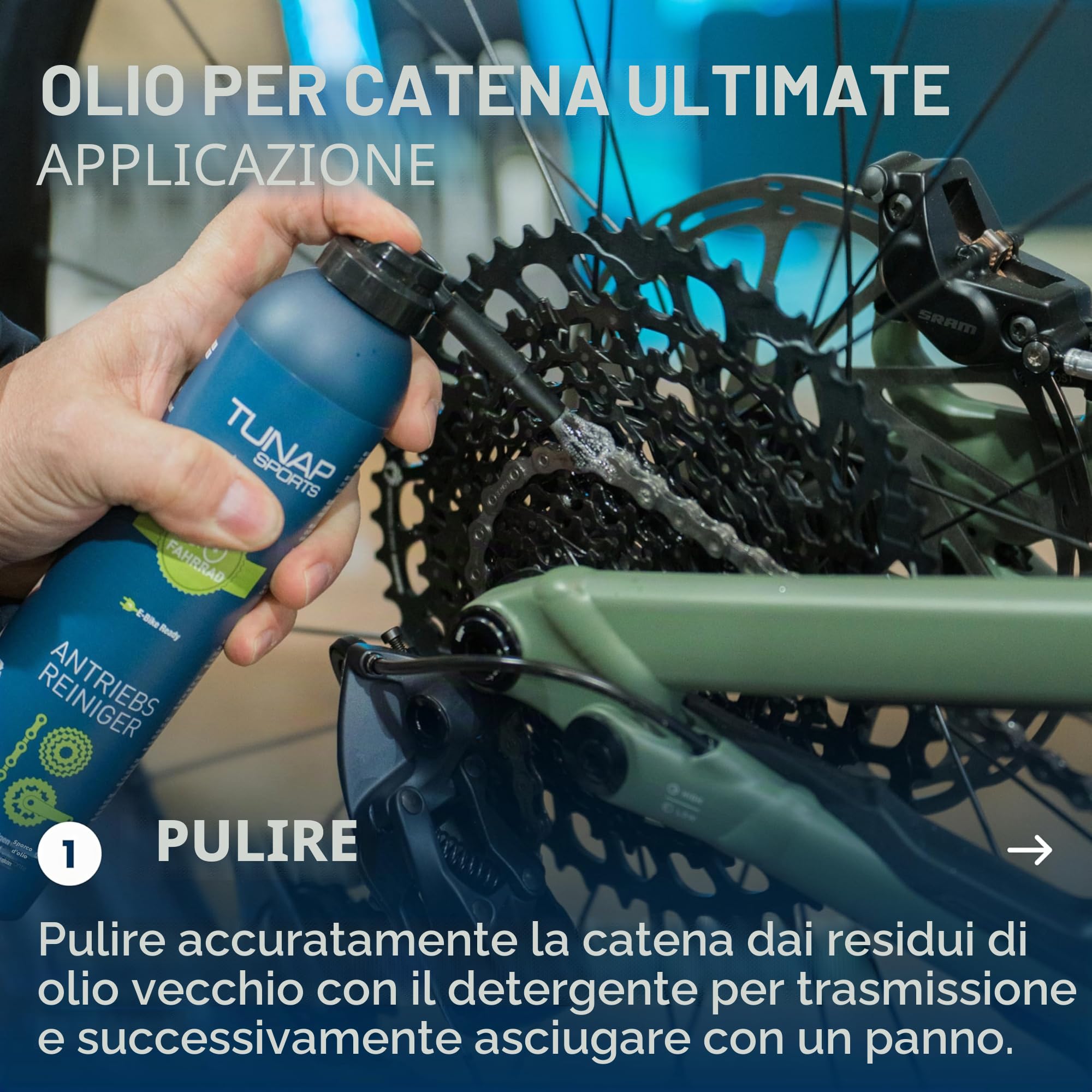 TUNAP SPORTS Olio per catena Ultimate – Flacone contagocce da 100 ml | Lubrificazione a lungo termine per pignone, cambio e catena | Applicazione precisa | Made in Germany