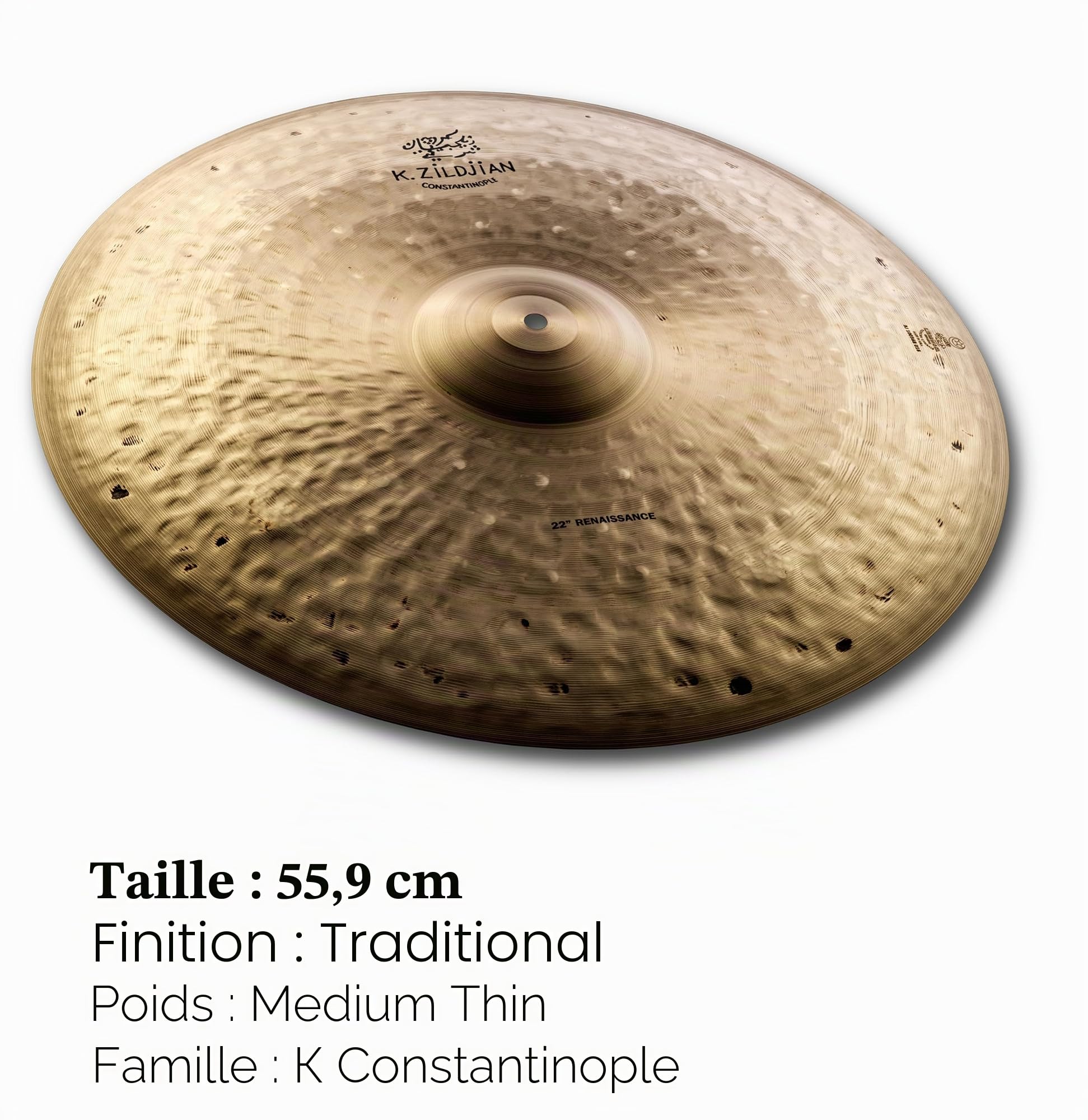 Zildjian K Constantinople Series - 22" Renaissance Ride Cymbal