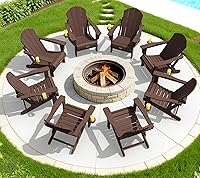 Vista 301 de SERWALL - Silla plegable Adirondack para patio, jardín, exterior, resistente a la intemperie, sillas para hoguera, color naranja