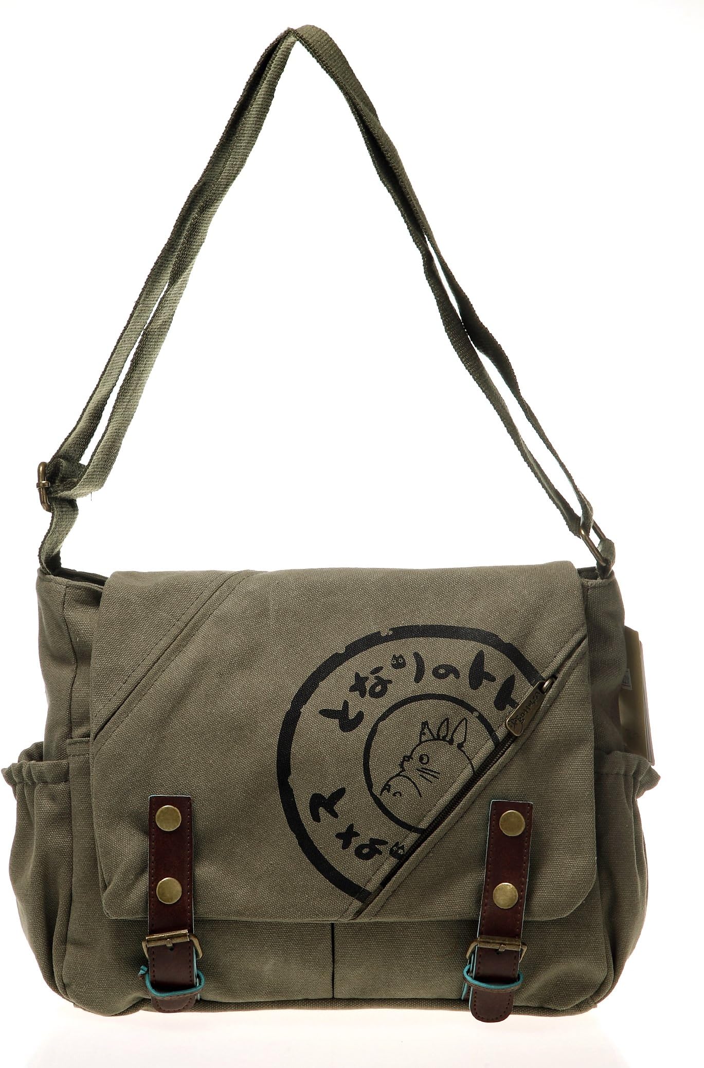 STUDIO GHIBLI My Neighbor Totoro Canvas Messenger Bag Aslant Bag with Leather Buckle