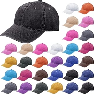 30 Pcs Unisex Vintage Washed Distressed Baseball Cap with 15 Color Twill Plain Adjustable Dad Hat Baseball Cap Dad Golf Hat for Men and Women