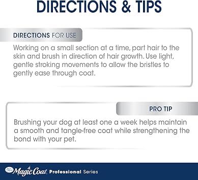 Four Paws Magic Coat Professional Series Grooming Brush for Dogs & Cats, Reduces Shedding, Stimulates Coat's Natural Oils, Ergonomic Design, Ideal for Medium, Long, Curly, and Wiry Coats