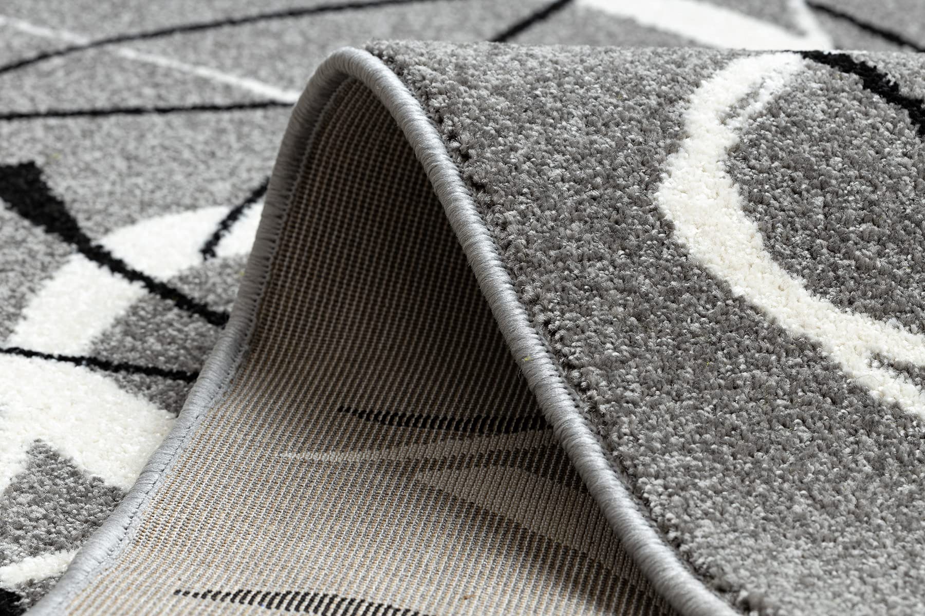 rugsx Tapis de Couloir Silver Choco pour la Cuisine, Le Hall, Le Couloir, l'entrée, Solide, Moderne, Gris 90x260 cm