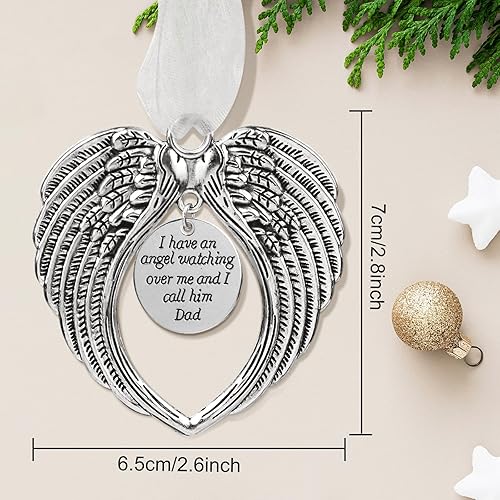 Miniatura 3 de Adornos de Navidad, alas de ángel, I Have a Angel Watching Over Me I Call Him Brother Heaven, adornos de pérdida de un ser querido, recuerdo de