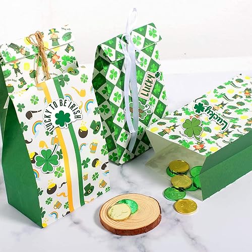 Miniatura 3 de FAMYGFT Calcomanías del día de San Patricio para niños y adultos 50 calcomanías de trébol impermeables 4 hojas calcomanías de trébol etiquetas de