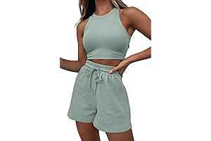 Comfy and Chic: Women's 2-Piece Lounge Sets with Waffle Weave Goodness