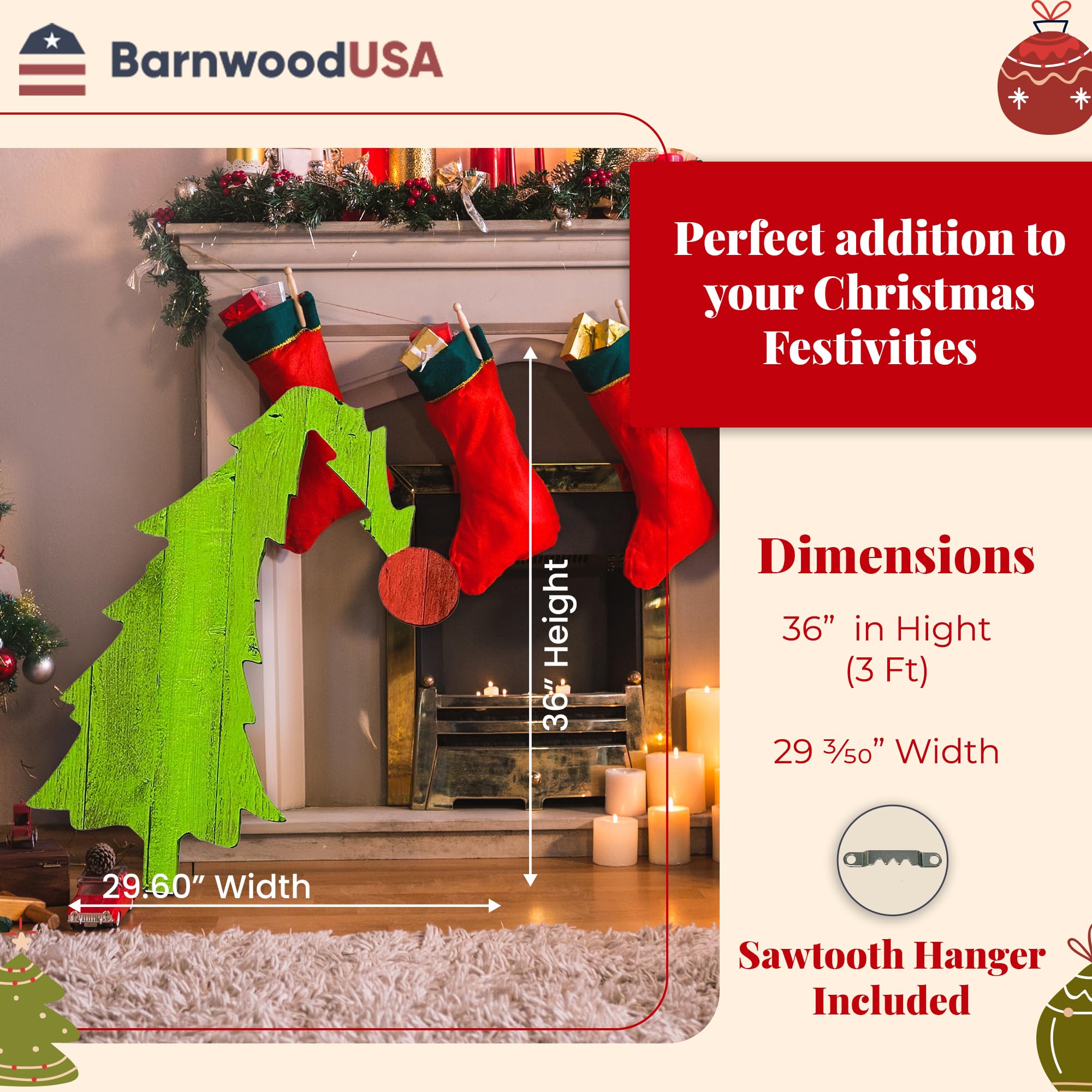 Amazon.com: 3-Foot Whimsical Green Christmas Tree, Reclaimed Wood