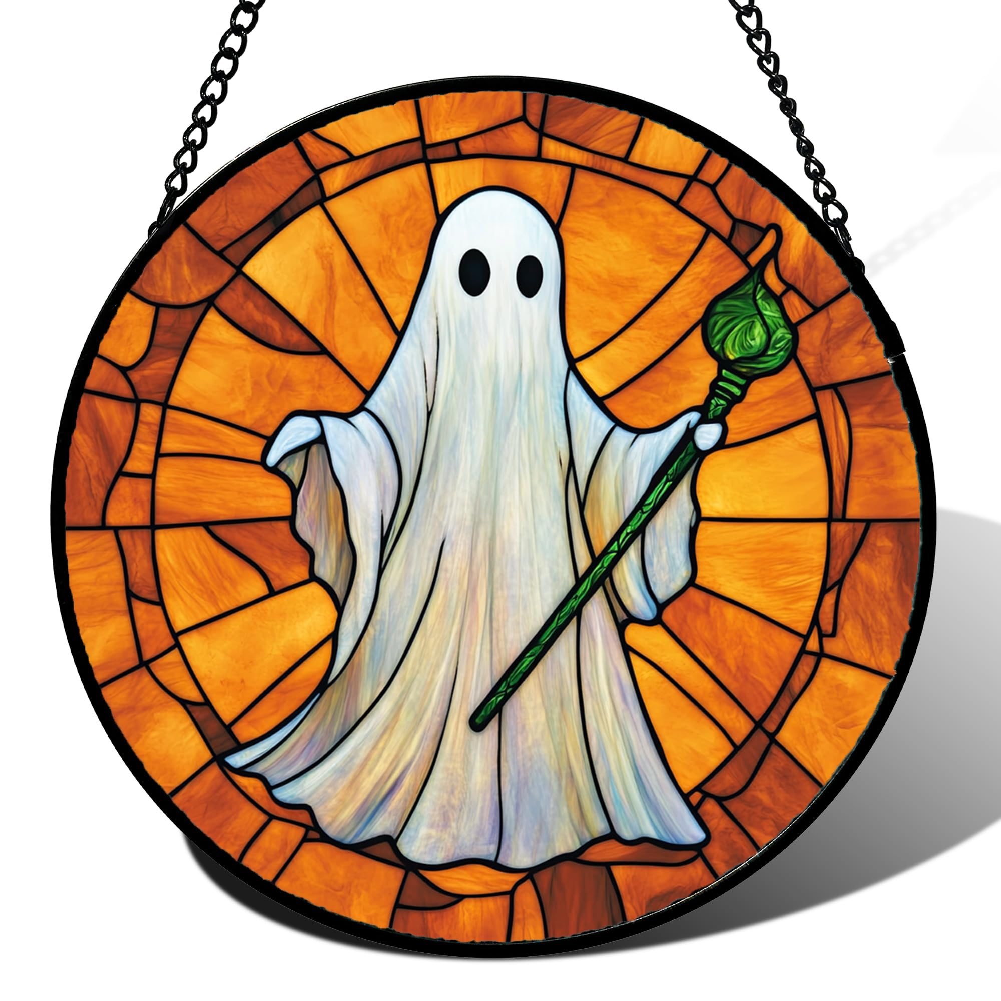 Cadeaux d'horreur pour amateurs d'Halloween avec ce vitrail fantôme