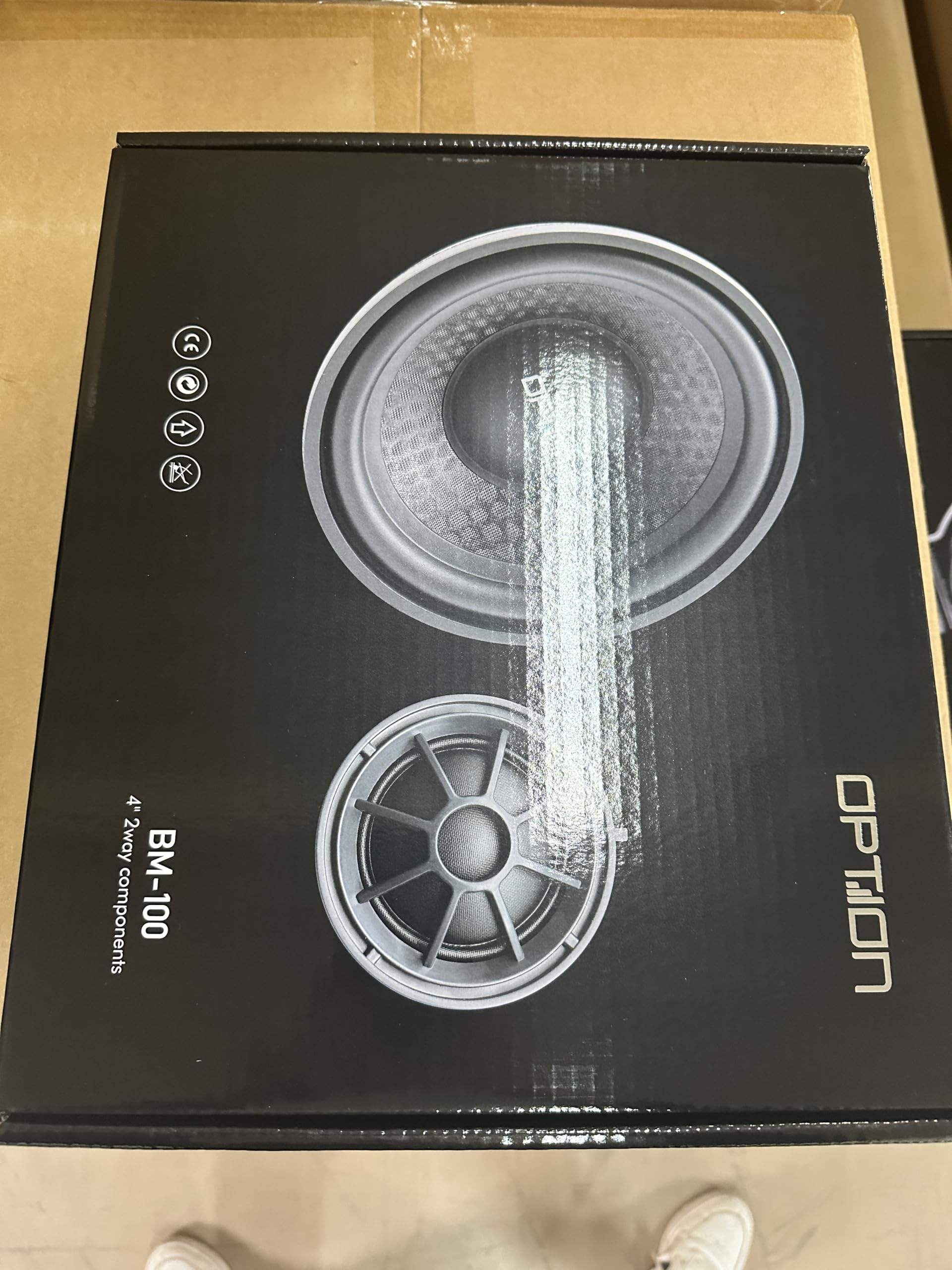 Option BM-100 kompatibel mit BMW Fahrzeugen - 10cm Komponenten Lautsprecher passend für BMW - 50 Watt RMS, 4 Ohm, 90 dB (Plug & Play)