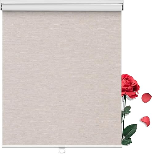 Boolegon Persianas enrollables opacas para ventana, sin cordones, de jacquard a rayas, aislamiento térmico, protección UV, ahorro de energía, para