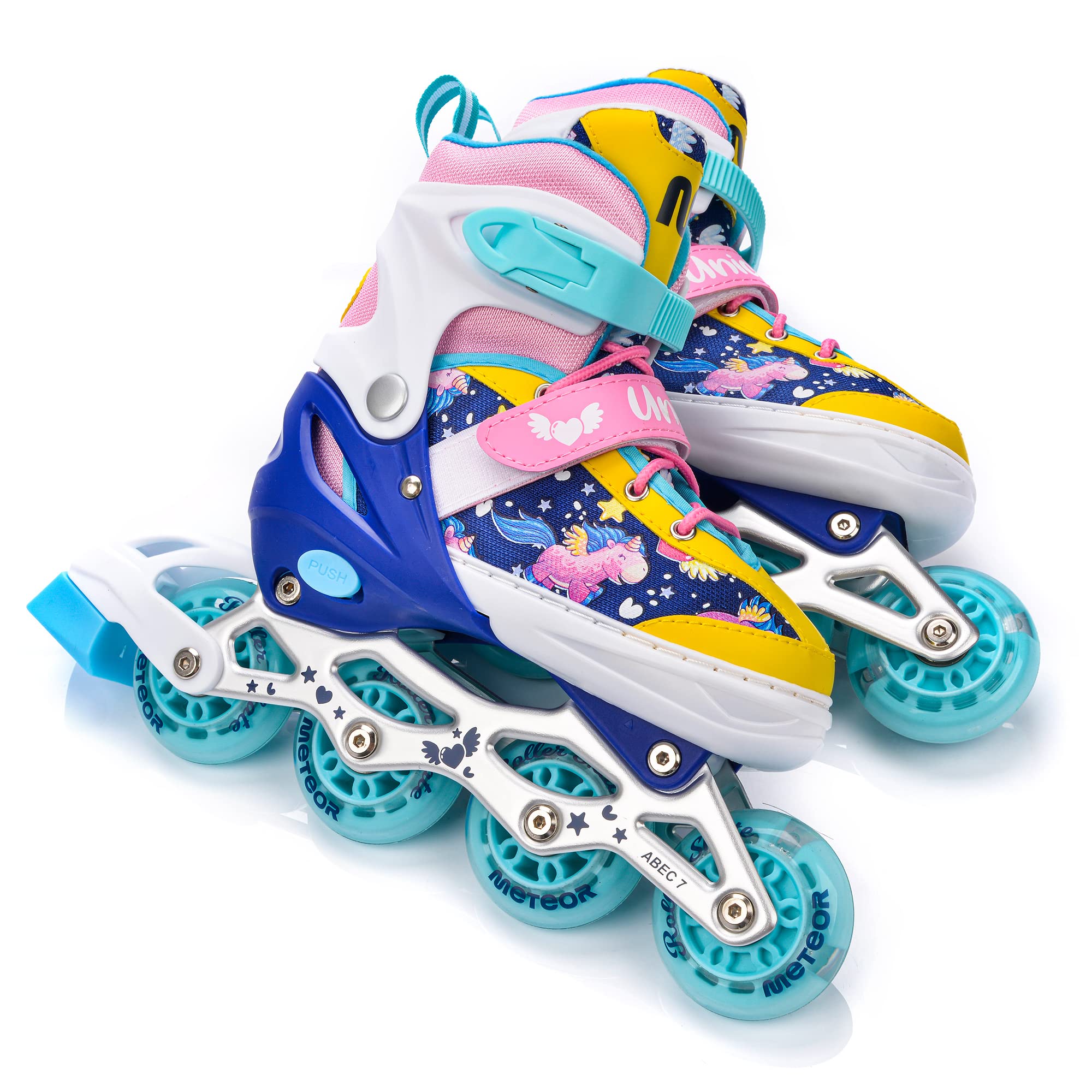 meteor Pattini 4 in 1 Regolabili - per Bambini - Multifunzionali Tri-Skate Roller Inline per Principianti - Regolazione a 4 Misure - Stabili e Confortevoli