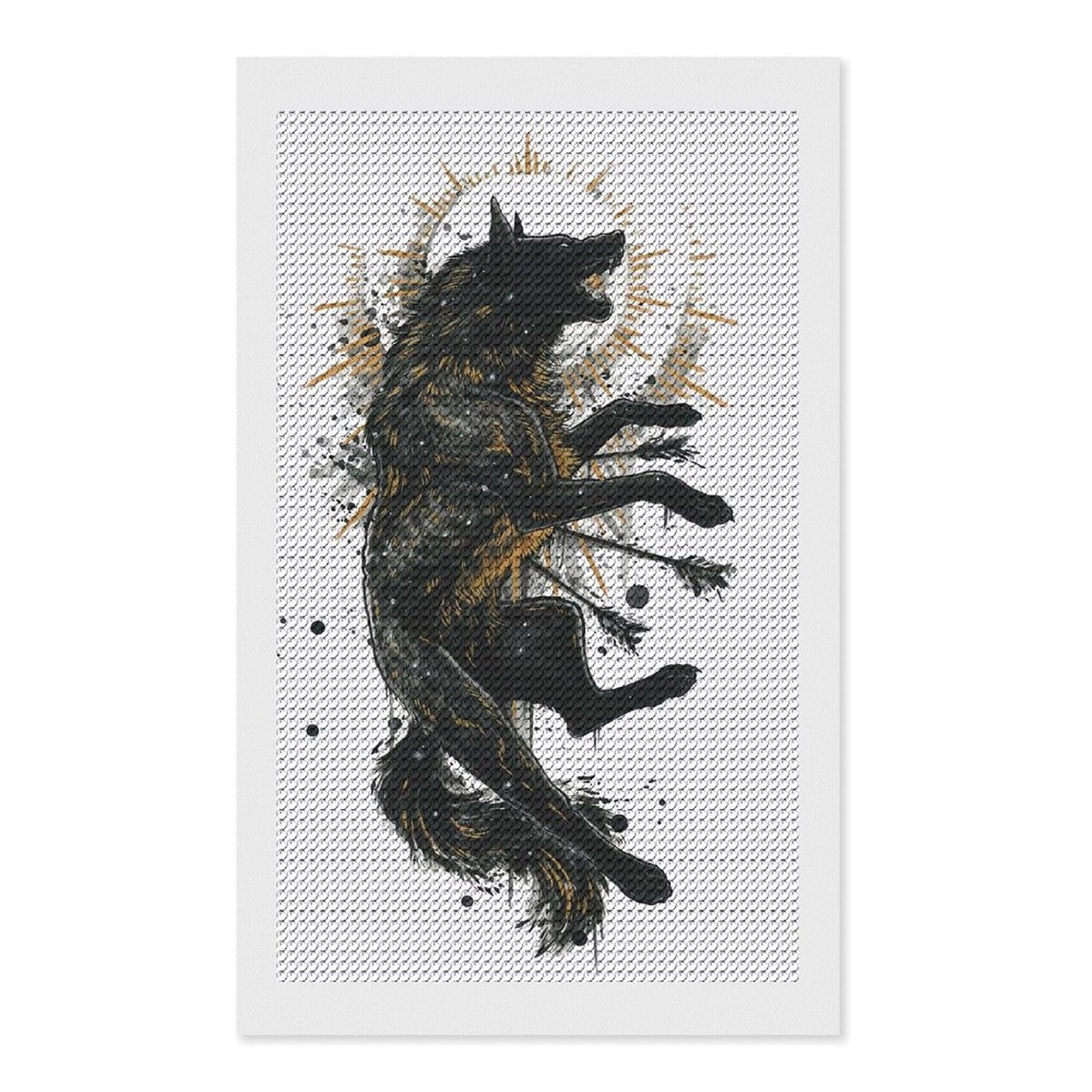 Junmoney Tiangou DIY Diamond Art Canvas Kit 12"x20", Christmas Gift, for Family Craft Time, Leisure Activity, Home Wall Art