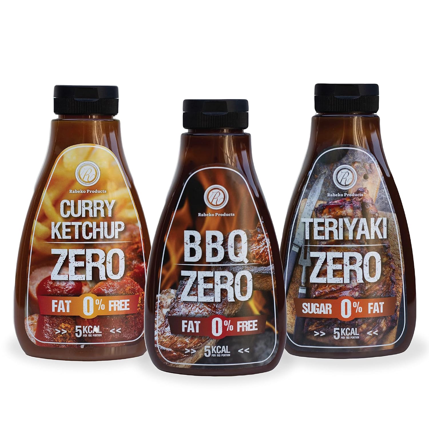 Rabeko Zero Sauce -mix American BBQ/Teriyaki/Curry-Ketchup, 3 x 425ml ...
