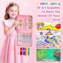72PCS Fruit Scented Markers Set - Art Coloring Drawing Kits for Kids with Axolotl Pencil Case, Art Supplies for Kids Ages 4 6 8,Stationary Set Pencil,Crayon&Markers Stuff,Birthday Gifts Toys for Girls