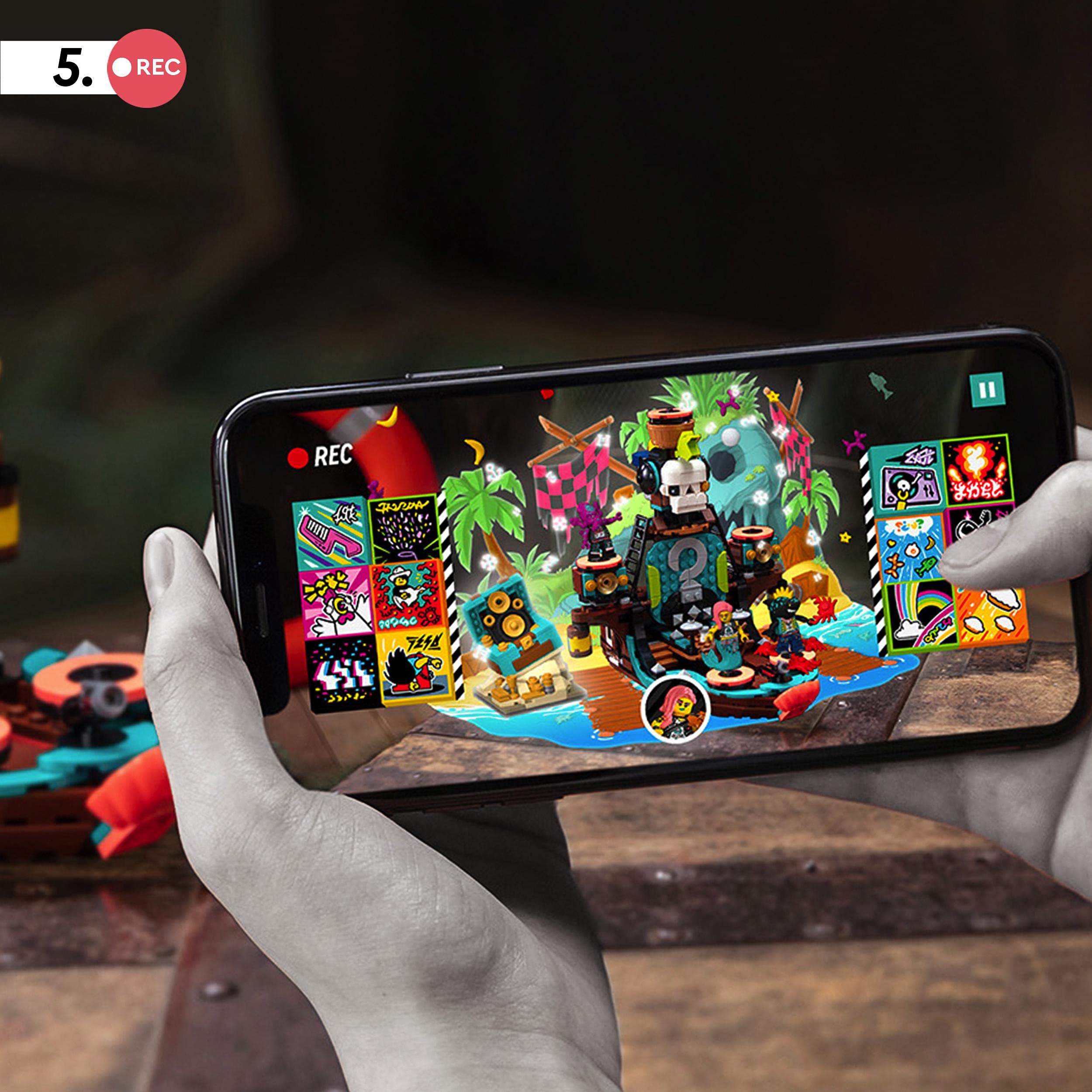 LEGO VIDIYO Punk Pirate Ship BeatBox Creatore Video Musicali con 3 Minifigure, Giocattoli per Bambini, App Realtà Aumentata, 43114