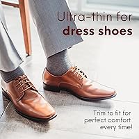 Vista 2 de HANDARTE Leather Sockless Shoe Insoles Thin Dress Shoe Inserts for Men 100% Natural Goatskin - ChromeFree, Anti Sweat & Anti-Odor (US M12 EU46)