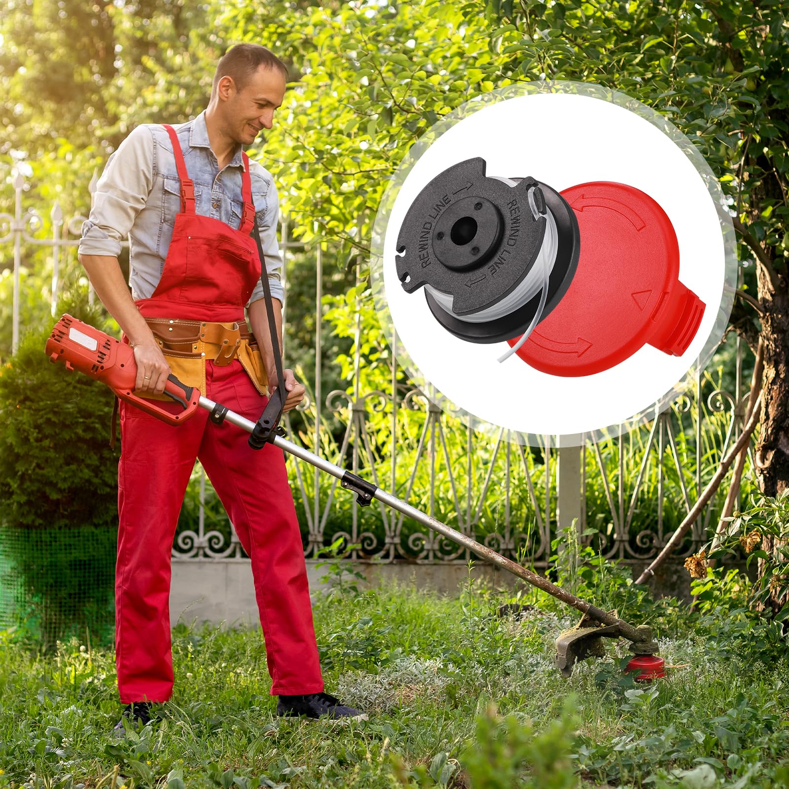 Lot De 4 Bobines De Fil De Rechange Pour Einhell GE-CT 18/28 Li