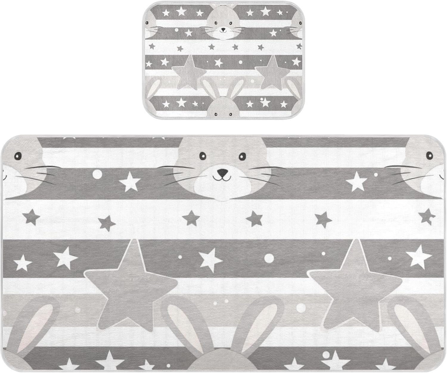 Cute Rabbit Cooling Baby Mattress Protector 28" x 52" Washable Pads for beds for Baby&Toddler