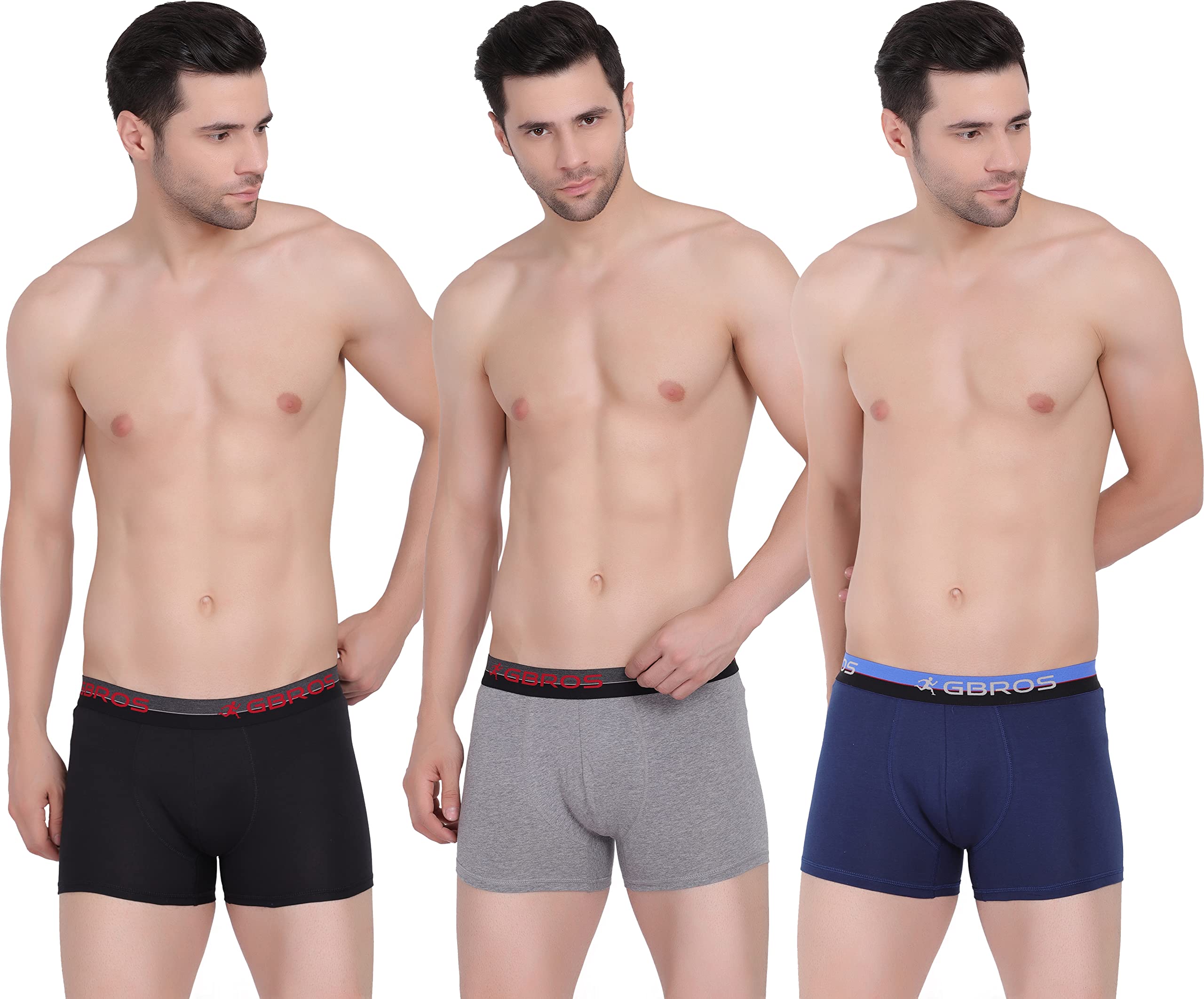 GBROS Mens Spandex Trunk Combo | Mens Trunks | Trunks for Men Pack of 3