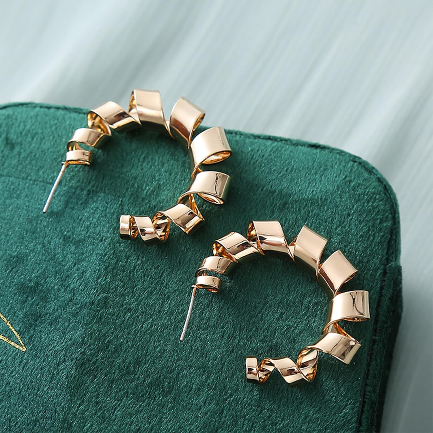 Large Hoop Earrings Lightweight Chunky Earrings for Women Chunky Earrings Big Hoop Earrings for Wedding - Image 5