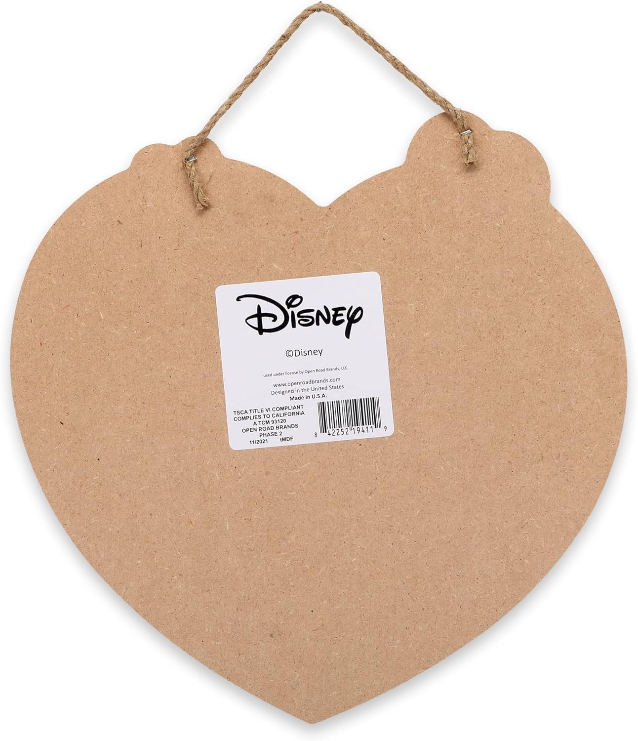 Open Road Brands Disney Mickey Mouse and Minnie Mouse Heart Shaped Wall Art Sign