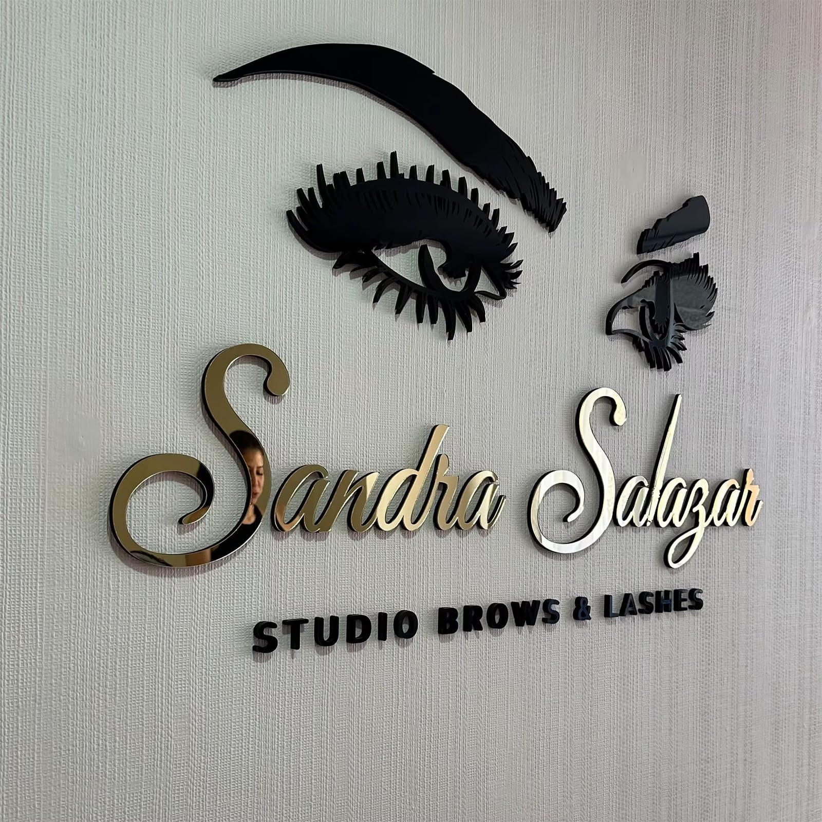 Custom Laser Cut 3D Raised Logo Sign - Business Letters for Salon, Lobby, Reception, Dentist Office - Indoor Wall Art & Modern Office Decor - for