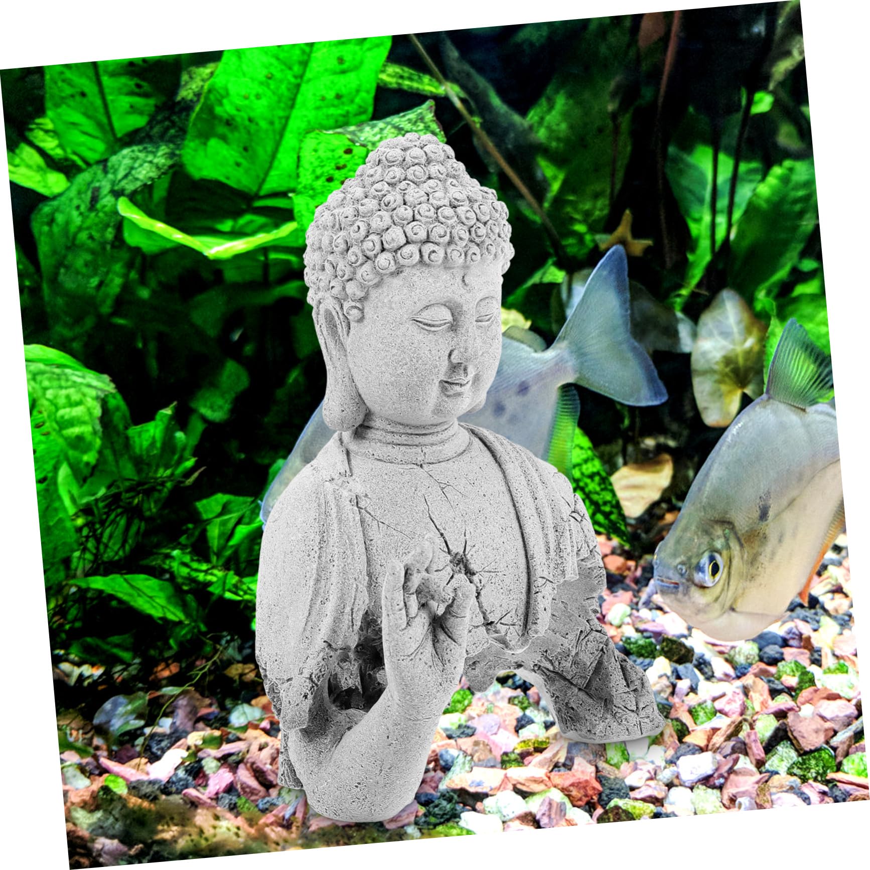 Décoration De Poisson Aquarium Statue Bouddha Élégante pour Décor Aquatique Ornement Culturel Unique pour Réservoirs De Poissons Sculpture Apaisante Et Chic Accessoire De