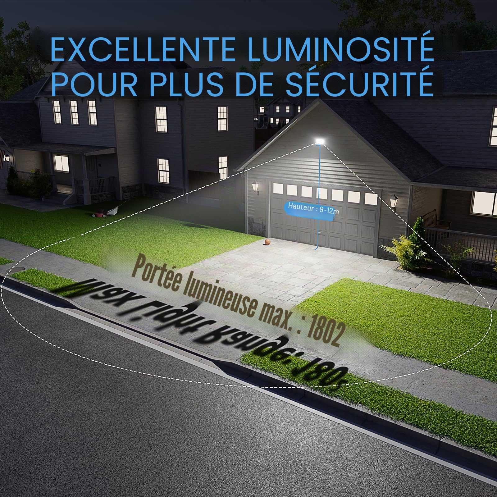 Projecteur Spot LED Extérieur 300W, Lampe Phare LED Exterieur Etanche IP67 30000LM Blanc Froid 6500K pour Jardin(1 Pièce)