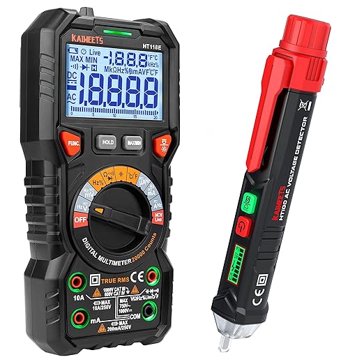 KAIWEETS HT118E Digital Multimeter and HT100 Voltage Tester