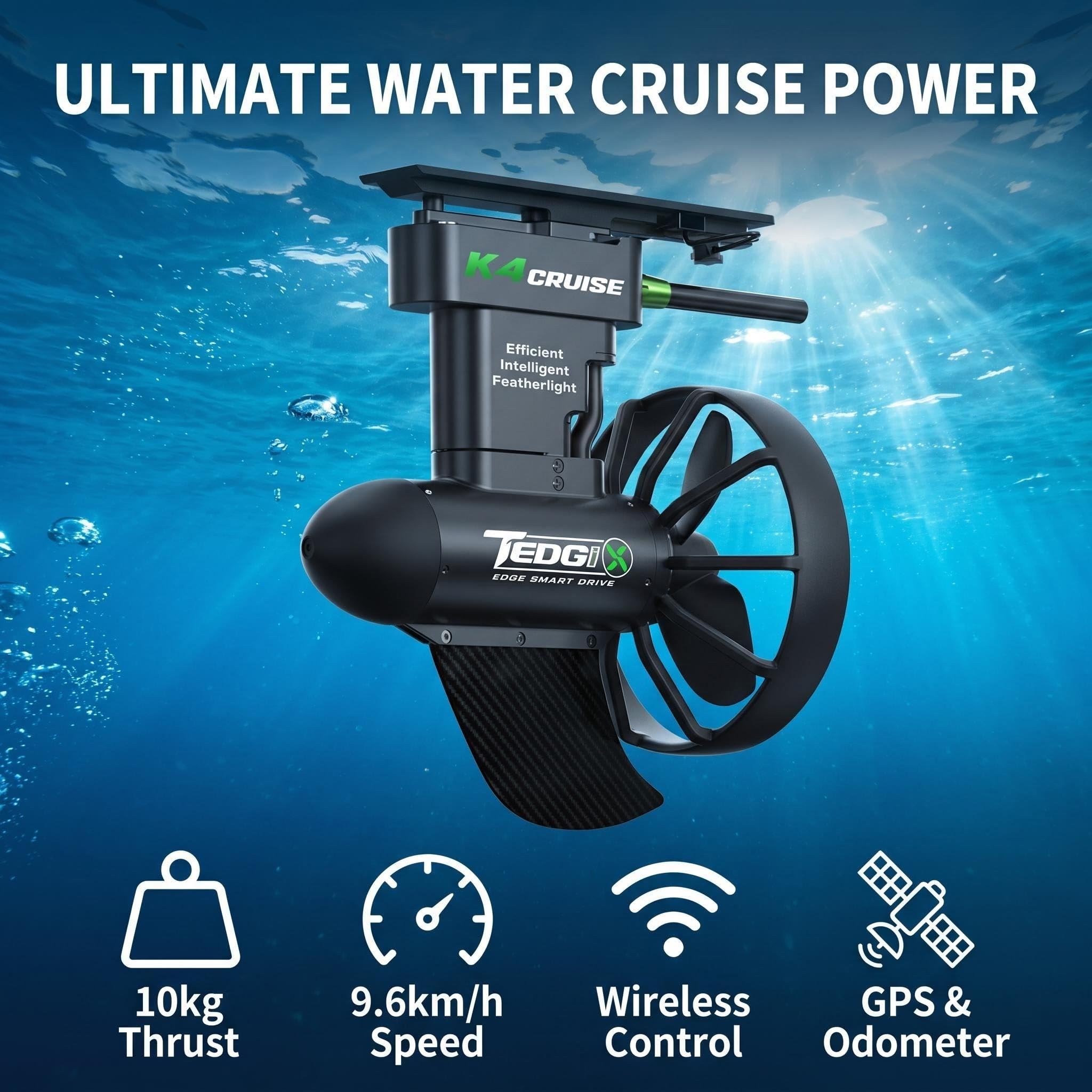 Motor eléctrico para barco K4C + batería B4 (423Wh), motor eléctrico SUP de 400W, kit todo en uno ligero, control remoto a distancia para adultos, propulsor para kayak, lago, río, mar, juego acuático