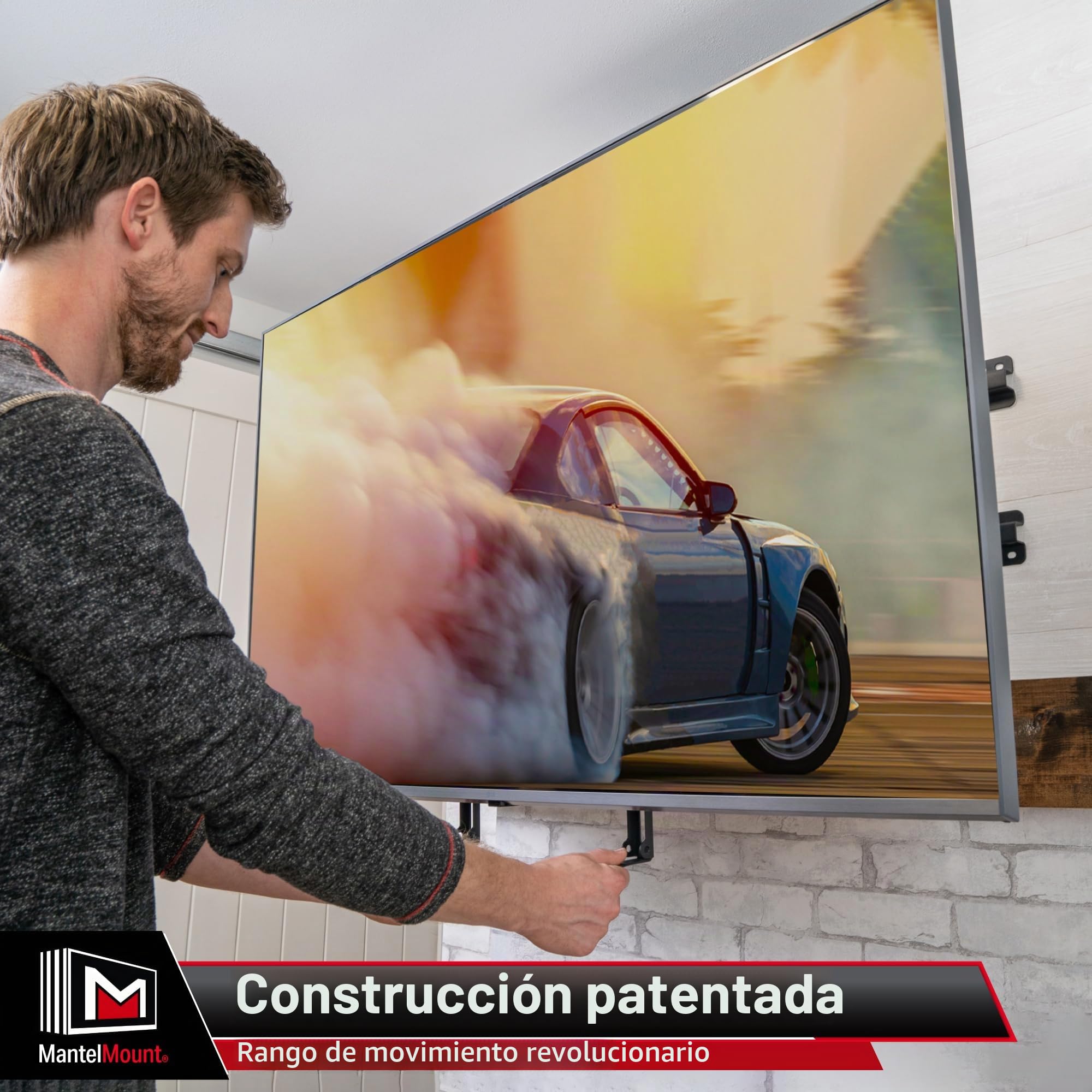 MantelMount mm340 Pull Down Chimenea TV Pantalla Plana para TV de 44 "40" sobre Mantel