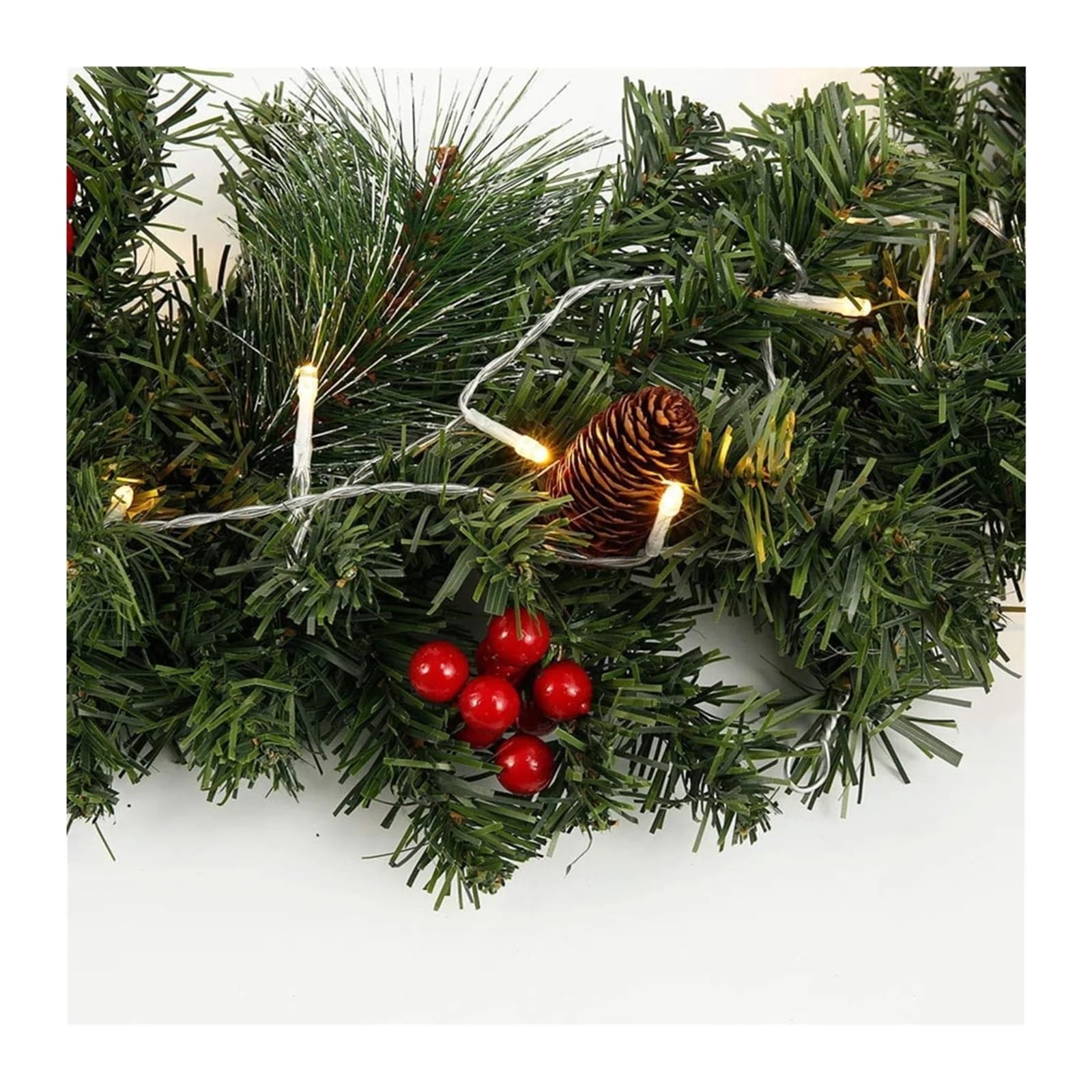 Weihnachtliche Rattangirlande als stimmungsvolle Dekoration for Kamin und Kaminsims für Haushalt(2.7m)